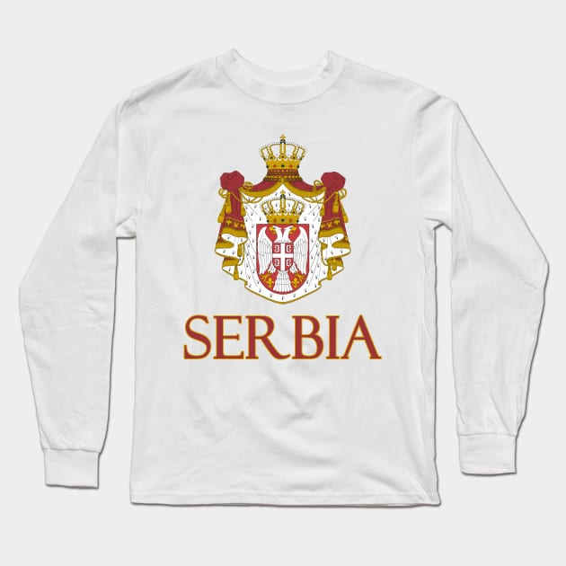 Serbia - Serbian Coat of Arms Design Long Sleeve T-Shirt by Naves